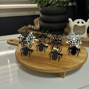 8 Pieces Halloween Spider and Web Napkin Rings Set